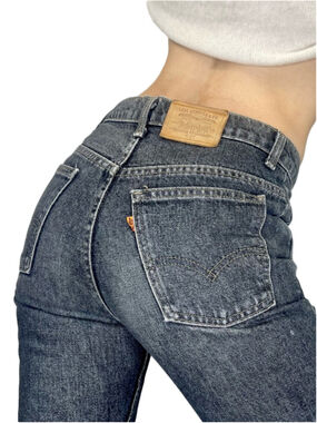 Vintage Levis 631 orange tab 80s 90s non stretch grey high rise slim jeans 30x34